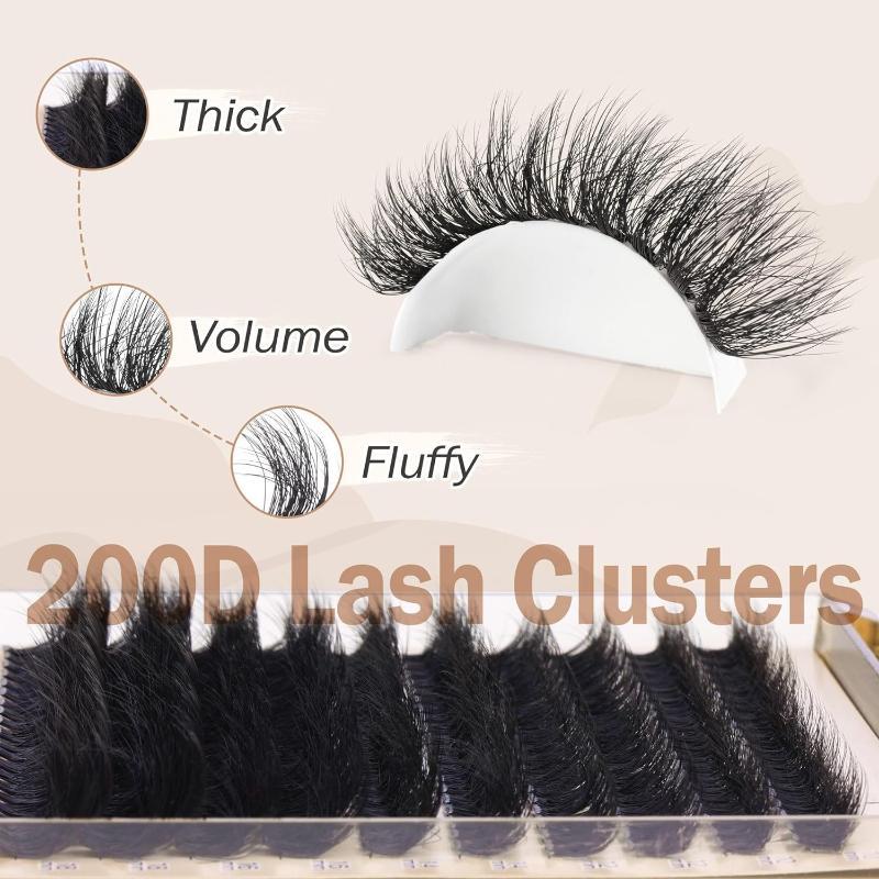 Eyelash Extension Cluster - ขนตาปลอมแบบหนาฟู รุ่นใหม่ DIY ต่อขนตา 200D 10-18MIX