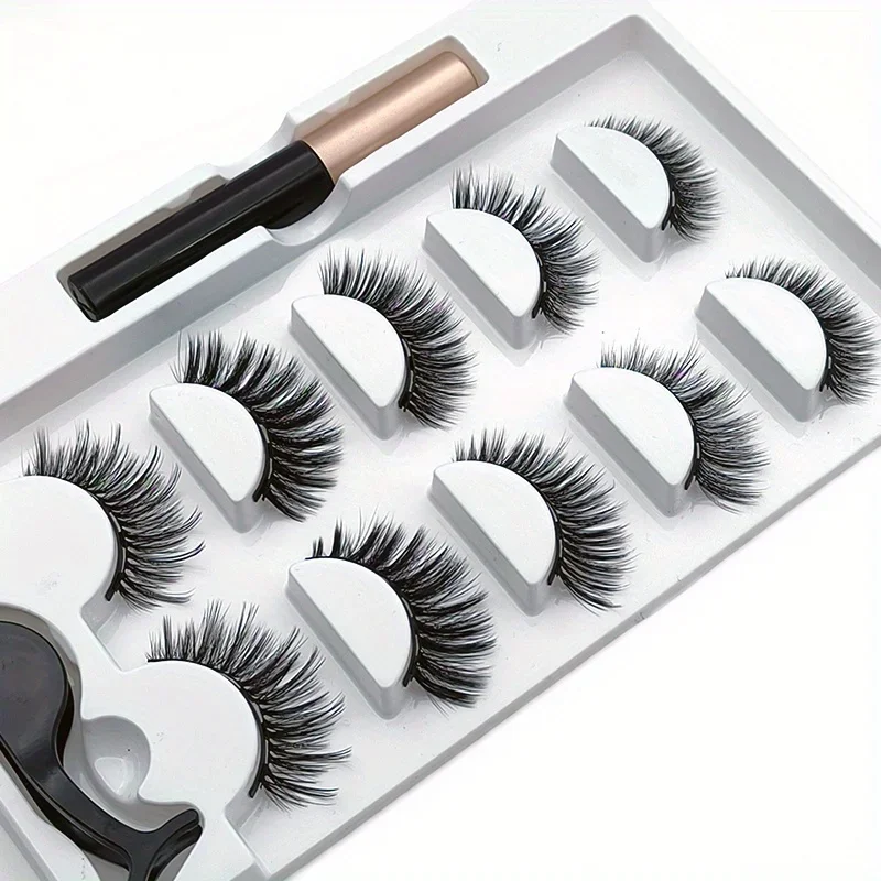 Eyelash Extension Uv Glue - 5 คู่ Magnete ขนตาชุด Magnetic Liquid