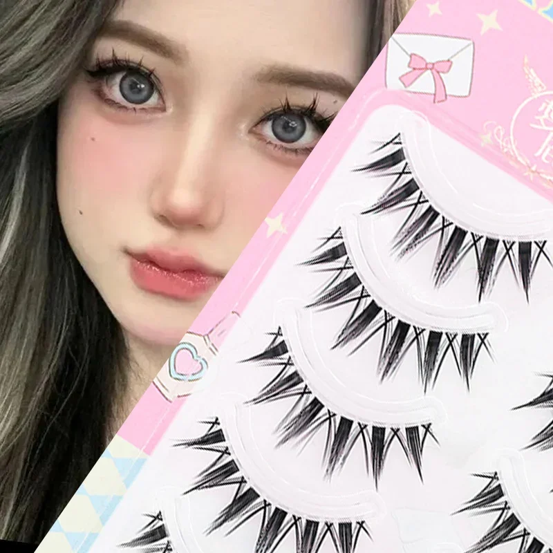 Eyelash Extension Douyin - 5 คู่ Manga Eye ขนตาปลอมรูปขนตาเปียกหนา Manhua