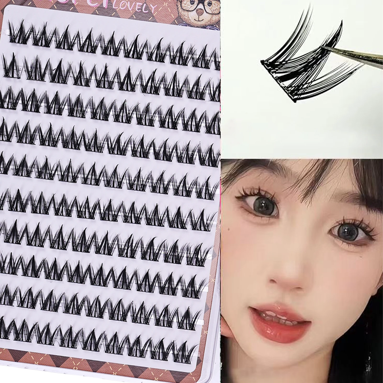 Eyelash Extension Uv Glue - ขนตาปลอมติดด้วยตนเองแบบหนาธรรมชาติแบบไม่มีกาวพร้อมการออกแบบรูปตัว W สําหรับดวงตามังงะที่หนาขึ้น