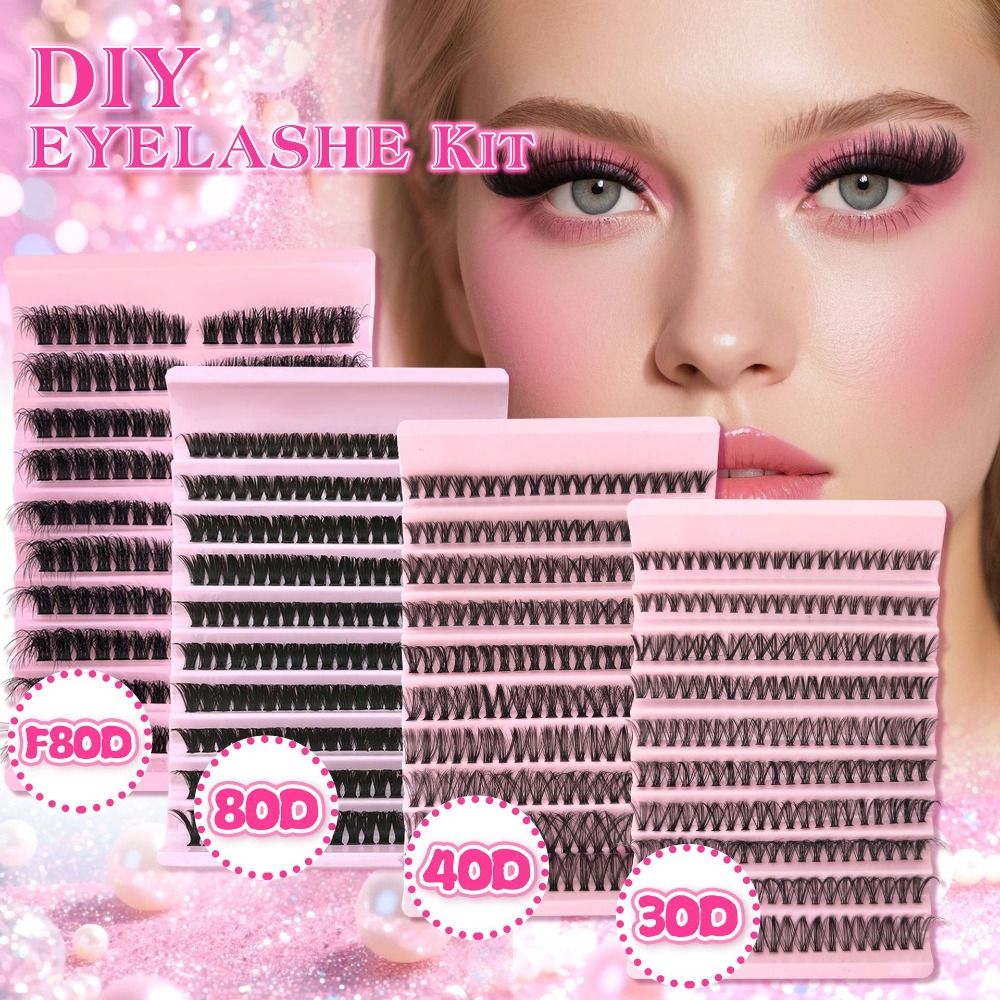 Eyelash Extension Cluster - ขนตาปลอมแบบธรรมชาติ สไตล์ Wispy ชุดต่อขนตา DIY แบบ