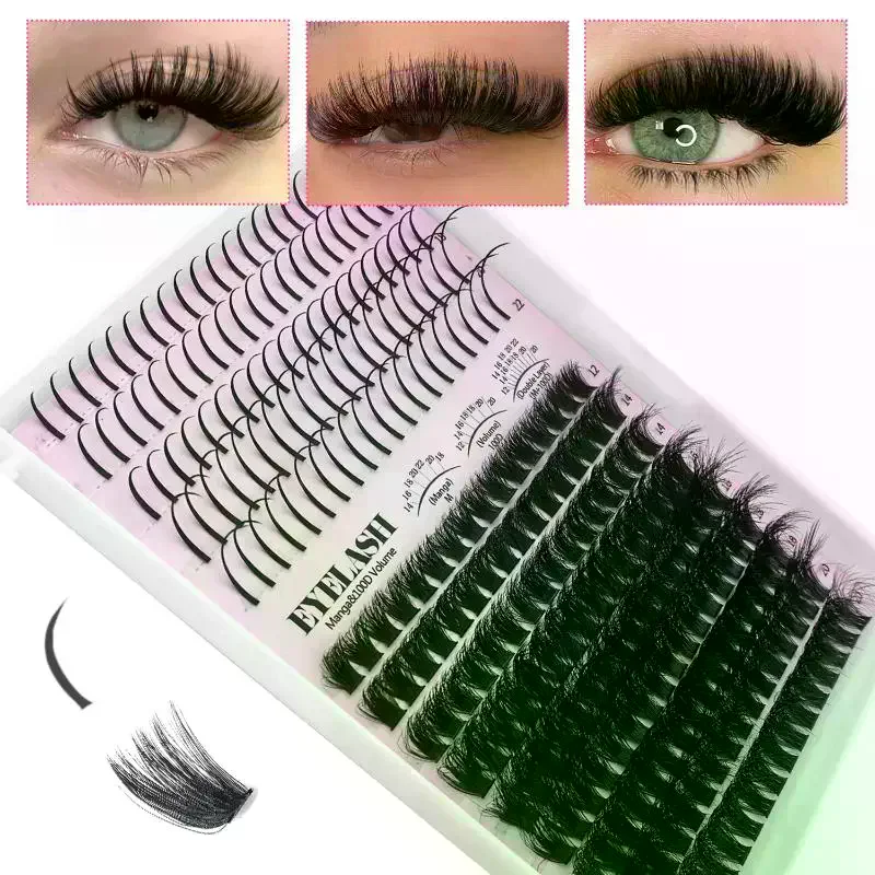 Eyelash Extension Cluster - ชุดต่อขนตาแบบกลุ่ม ขนตาปลอมแบบเส้นต่อเส้น ขนตาแบบกลุ่มเพิ่มวอลลุ่ม ขนตาปลอม DIY แบบเส้นต่อเส้น