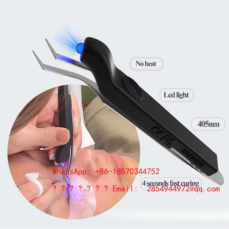 Eyelash Extension Uv Glue - หลอดไฟยูวีแบบพกพาไร้สายสำหรับต่อขนตา ขนาดเล็ก ใช้กับกาวติดขนตา พร้อมแหนบยูวี