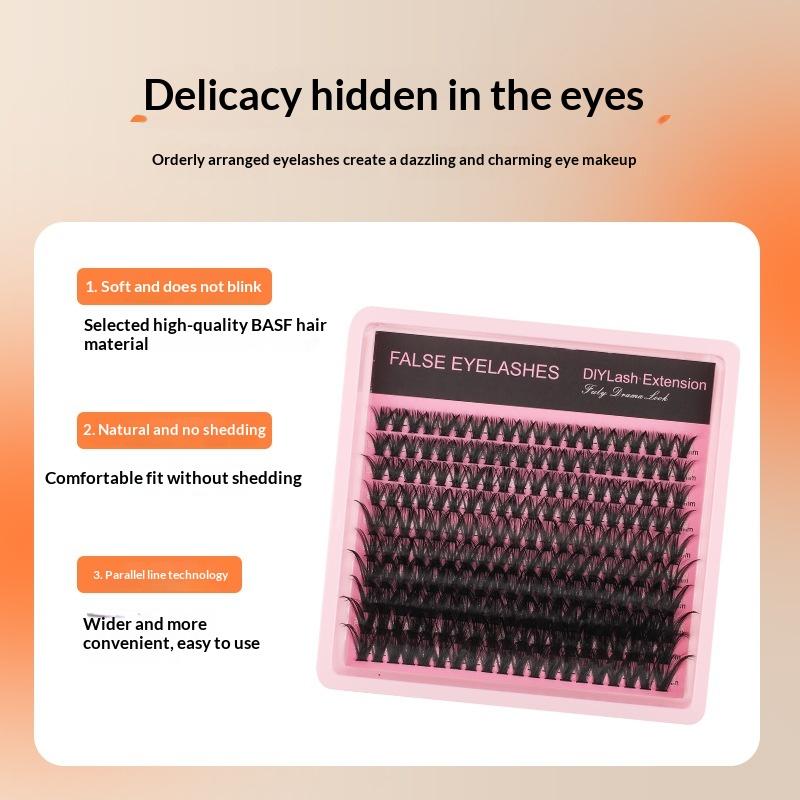 Eyelash Extension Cluster - ขนตาปลอมแบบหนาฟู 10 แถว 140 ช่อ ขนาด