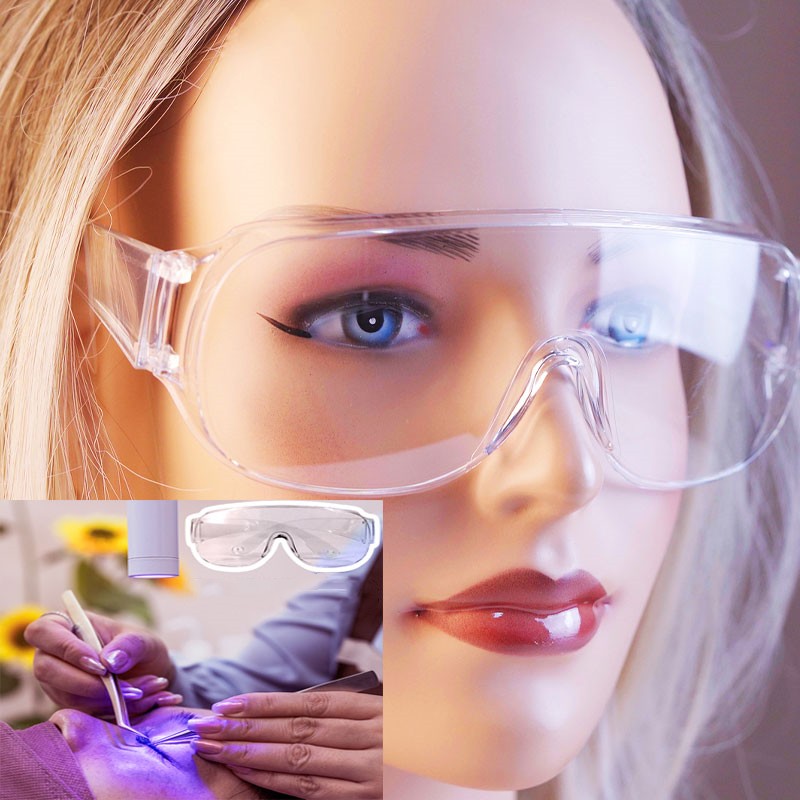 Eyelash Extension Uv - แว่นตาป้องกันรังสียูวีสำหรับต่อขนตาปลอม ป้องกันรังสี ป้องกันลมและฝุ่น ใช้ได้ทั้งชายและหญิง เลนส์ป้องกันสำหรับปั่นจักรยาน แว่นตาป้องกันรังสียูวี