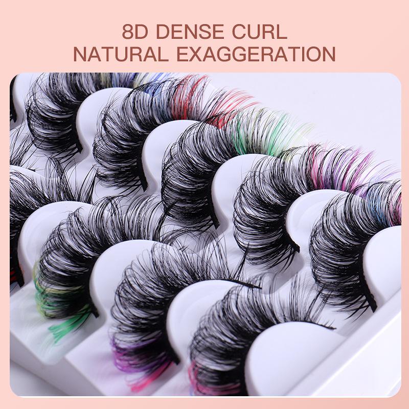 ขนตาปลอมสีสันสดใส 7 คู่ 3 มิติ - Eyelash Extension Cluster บทวิจารณ์และราคา