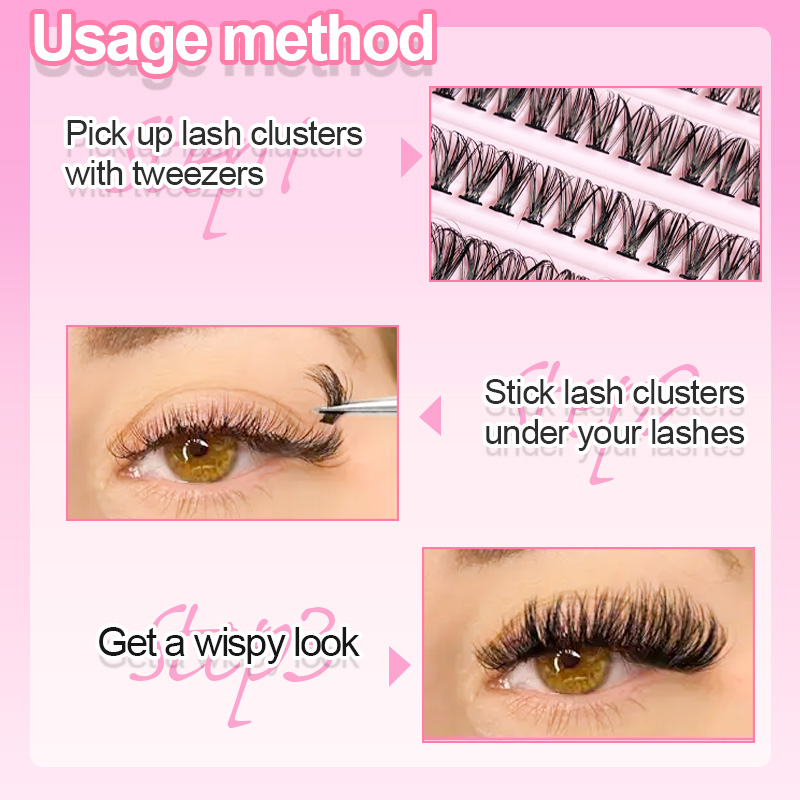 ขนตาปลอมแบบช่อ 8-16 มม. 200 ชิ - Eyelash Extension Cluster บทวิจารณ์และราคา