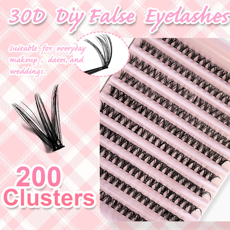 ขนตาปลอมแบบช่อ 8-16 มม. 200 ชิ - Eyelash Extension Cluster บทวิจารณ์และราคา