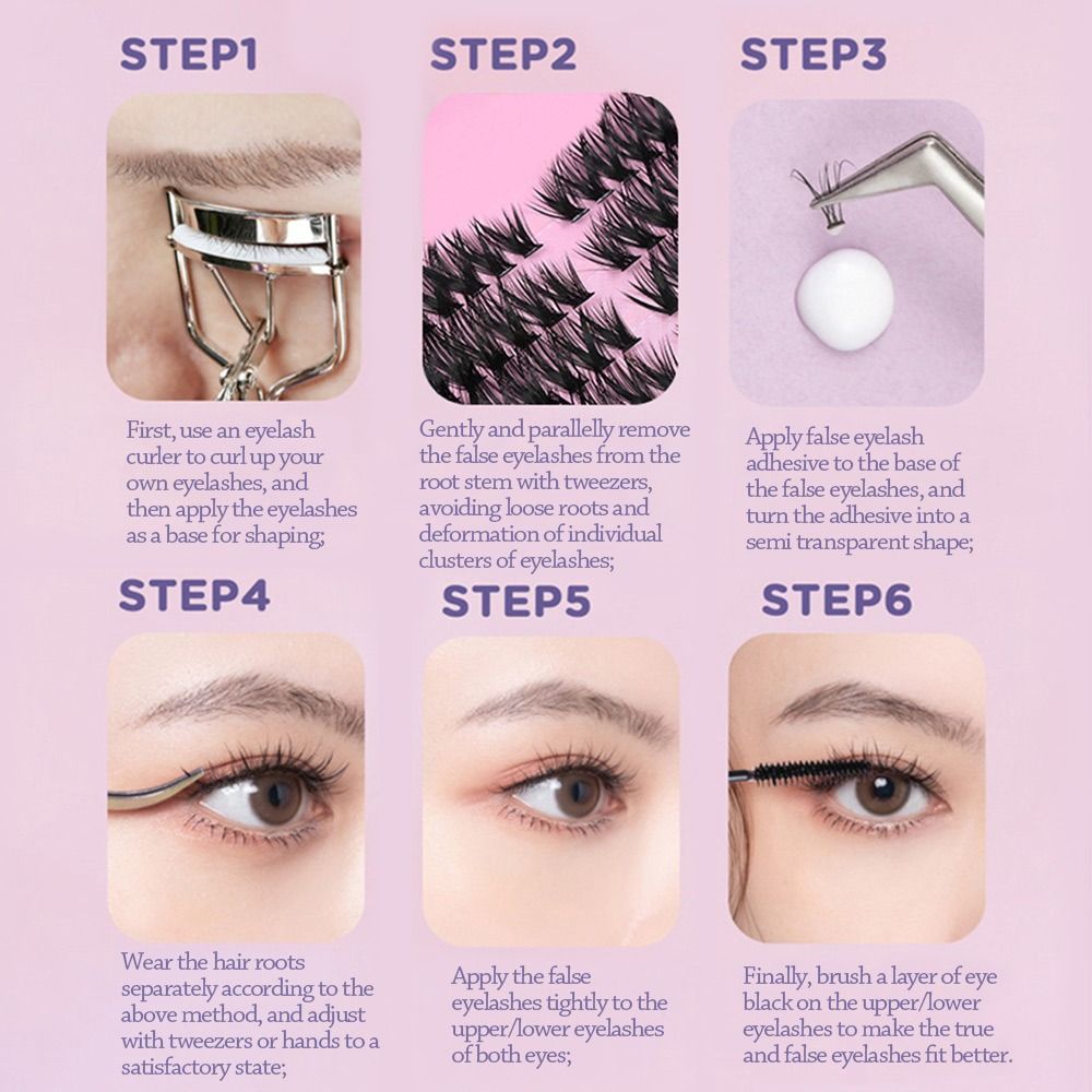 ขนตาปลอมแบบธรรมชาติ 12 แถว สไต - Eyelash Extension Cluster บทวิจารณ์และราคา