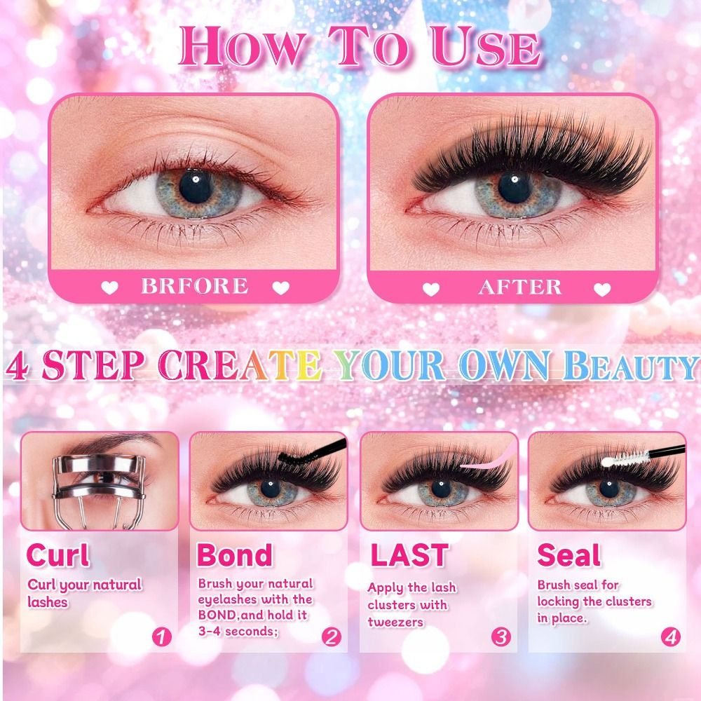 ขนตาปลอมแบบธรรมชาติ สไตล์ Wisp - Eyelash Extension Cluster บทวิจารณ์และราคา