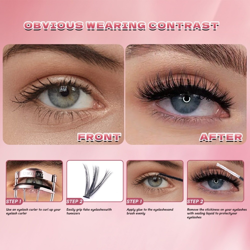 ขนตาปลอมแบบธรรมชาติ ความยาว 8- - Eyelash Extension Cluster บทวิจารณ์และราคา