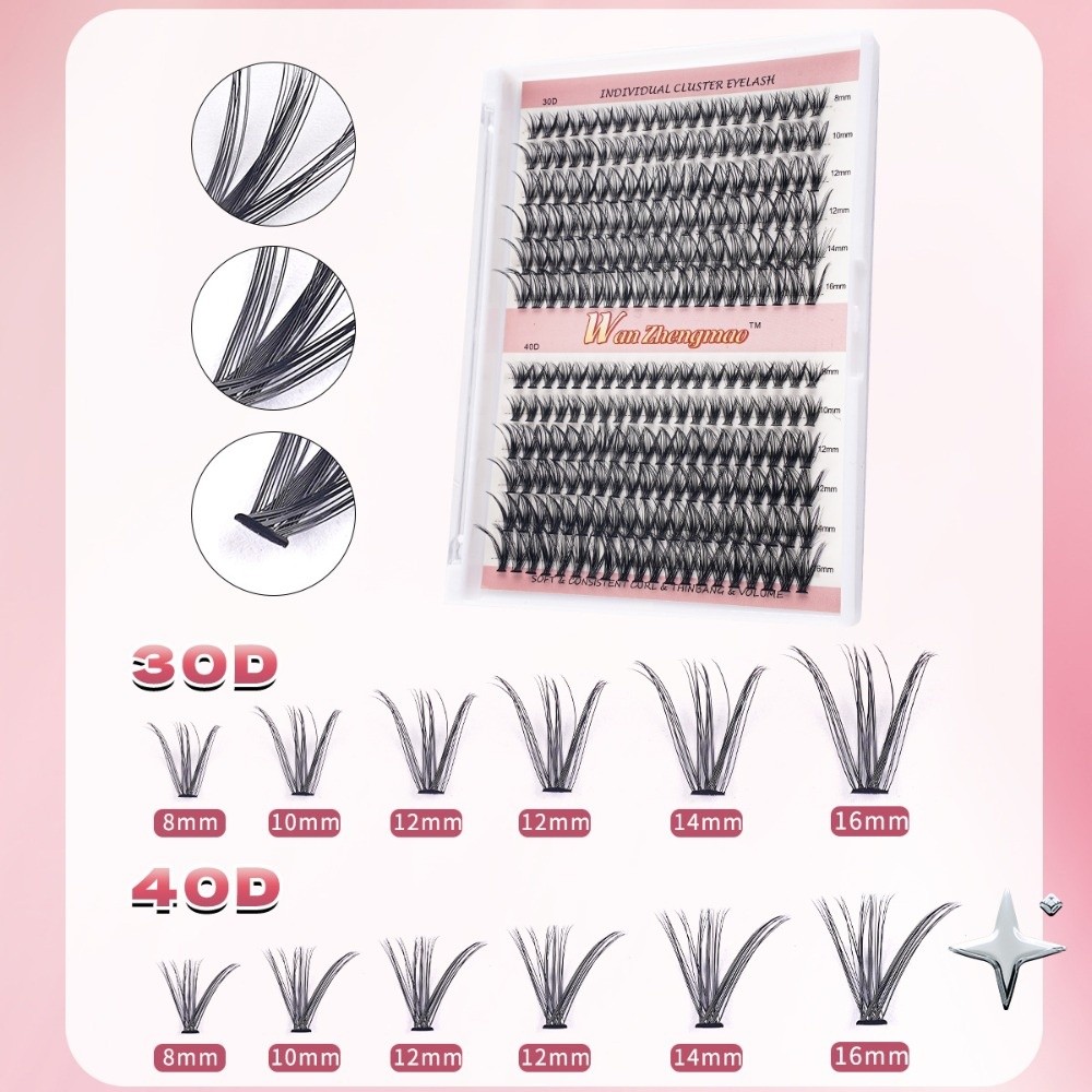 ขนตาปลอมแบบติดกาวและซีล ความยา - Eyelash Extension Cluster บทวิจารณ์และราคา