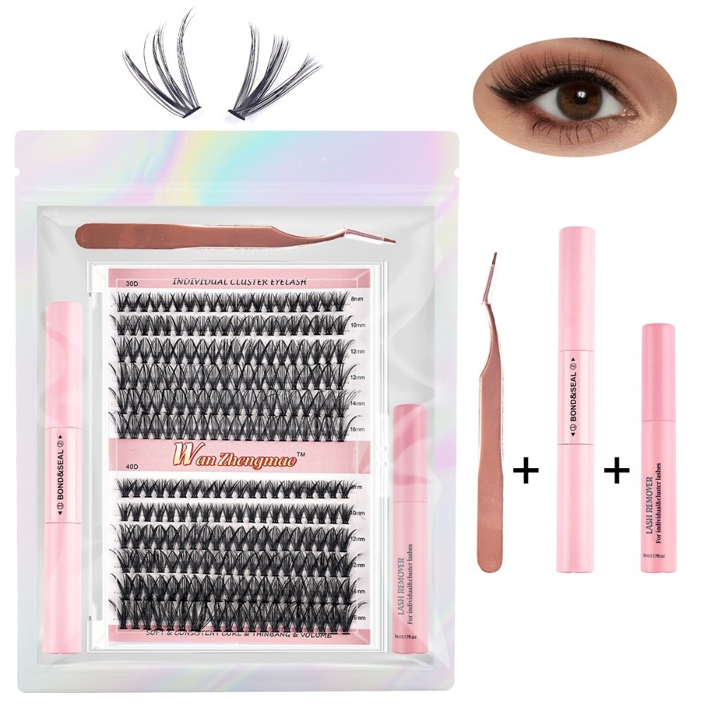 ขนตาปลอมแบบติดกาวและซีล ความยา - Eyelash Extension Cluster บทวิจารณ์และราคา