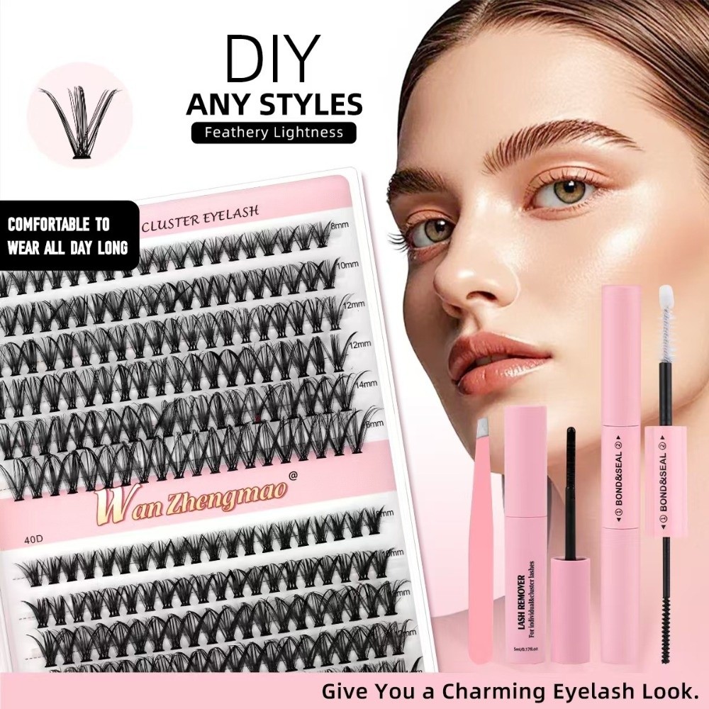 ขนตาปลอมแบบติดกาวและซีล ความยา - Eyelash Extension Cluster บทวิจารณ์และราคา
