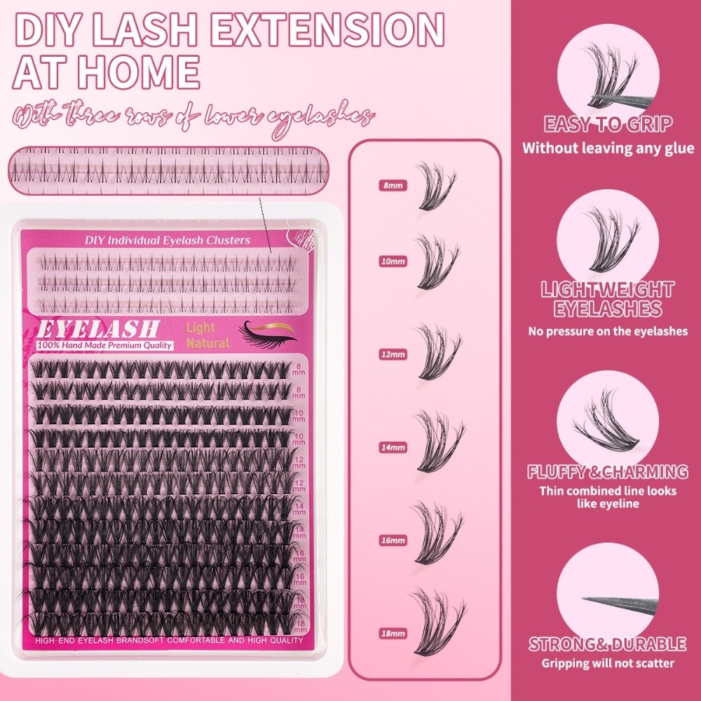 ขนตาปลอมแบบธรรมชาติ ความยาว 8- - Eyelash Extension Cluster บทวิจารณ์และราคา
